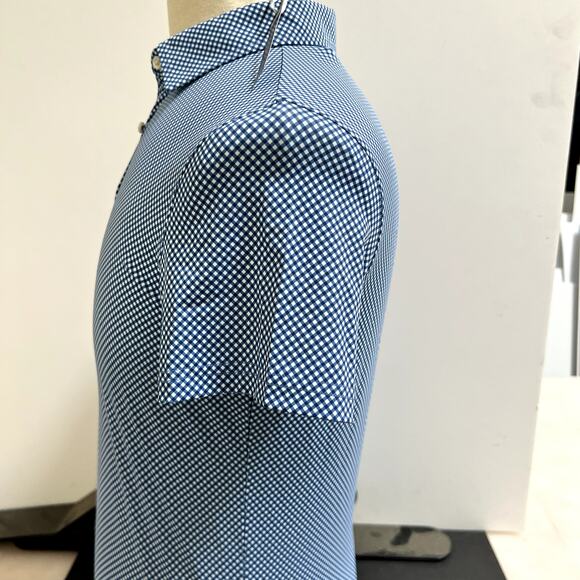 Full Turn EcoTec Golf Polo "Houndstooth Geo Lisle" Mens M NWT - Picture 3 of 7